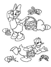 Katrien en Donald Duck zoeken paaseieren